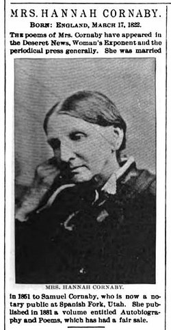 Hannah Last Cornaby Pioneer women Stories LDS Faithful